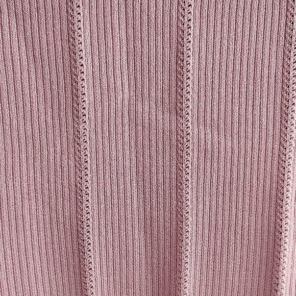 Ann Taylor Pink Knit Top with Black Trim - Picture 7 of 8